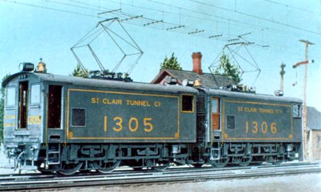 Electric locomotives at the St. Clair Tunnel